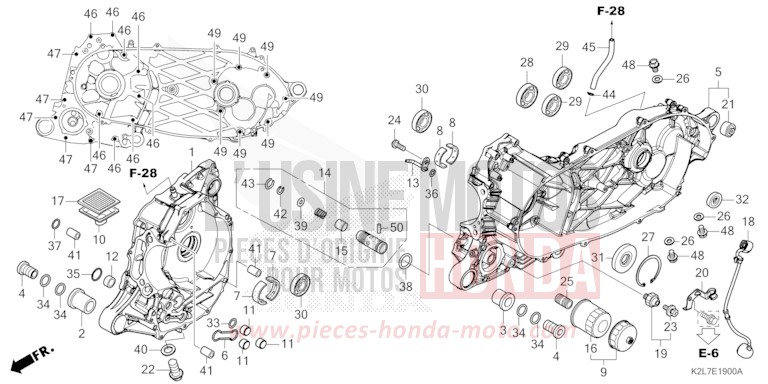 CRANKCASE for ADV 350 MAT CARNELIAN RED METALLIC (R384) from 2023